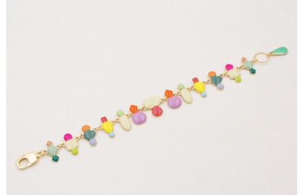 Pulsera esmaltitos de distintos colores rematada c