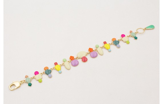 Pulsera esmaltitos de distintos colores rematada c