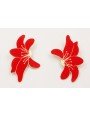 Pendientes flor roja.