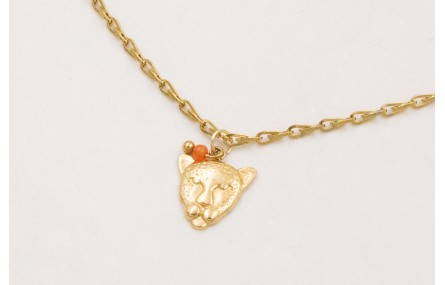 Solitario ACERO INOX. Cadena eslabón gota zig-zag 