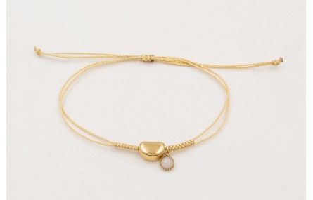 Pulsera ACERO INOX. Hilo metalico color dorado con