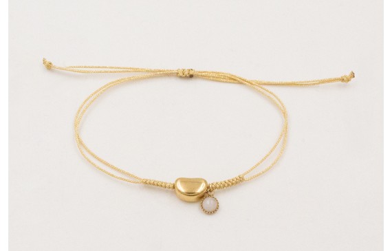 Pulsera ACERO INOX. Hilo metalico color dorado con