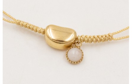 Pulsera ACERO INOX. Hilo metalico color dorado con