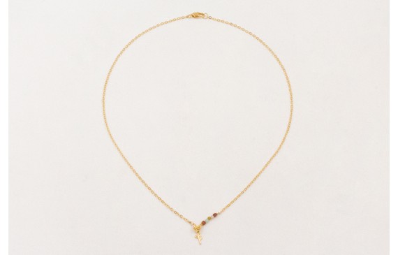 Collar ORO 18K. Cadena eslabón pequeño con colgant