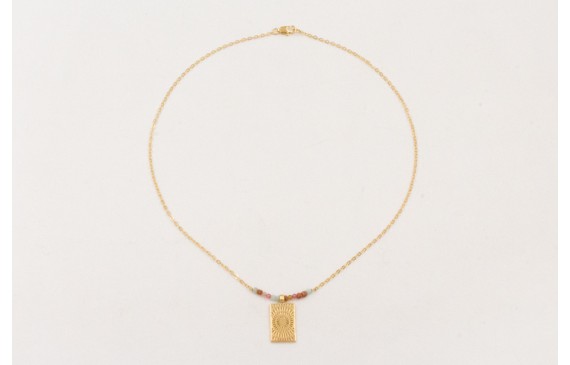 Collar ORO 18K. Cadena eslabón pequeño con colgant