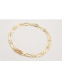 Collar cadena eslabones rectangular dorado con cad