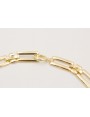 Collar cadena eslabones rectangular dorado con cad