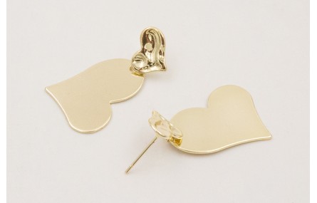 Pendientes perno corazón con colgante corazón todo