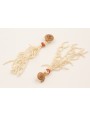 Pendientes perno caracola redonda con flecos rama 