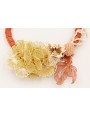 Collar discos coral con calas planas doradas mate,