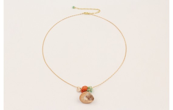 Collar cadena micro ovalo con caracola piramidal b