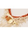 Collar discos tallo coral con ramas de coral abalo