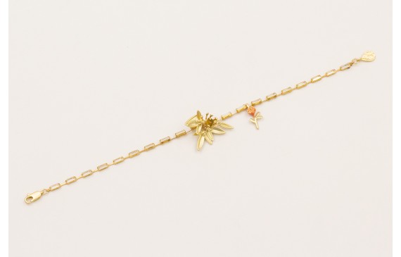 Pulsera cadena strass cristal rectangular con colg