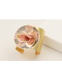 Brazalete con disco estampado flores rosas y ramas