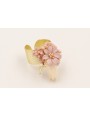 Anillo con ramillete abalorios rosa palo, campanil