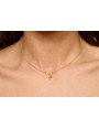 Solitario cadena micro ovalos dorada mate con colg