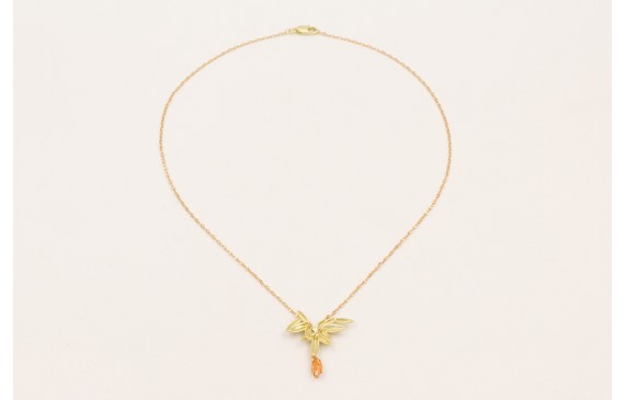 Collar cadena micro ovalo dorado mate con colgante