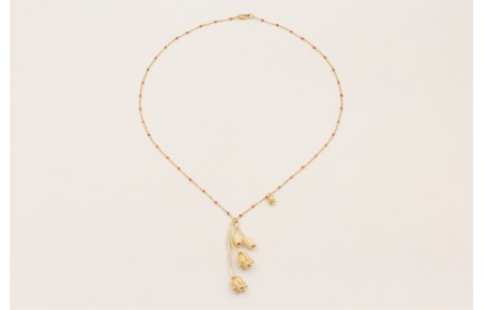 Collar cadena microesmalte teja con tulipanes esma