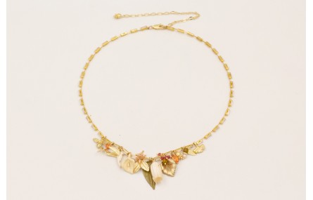 Collar cadena strass rectangular con colgantes, ab