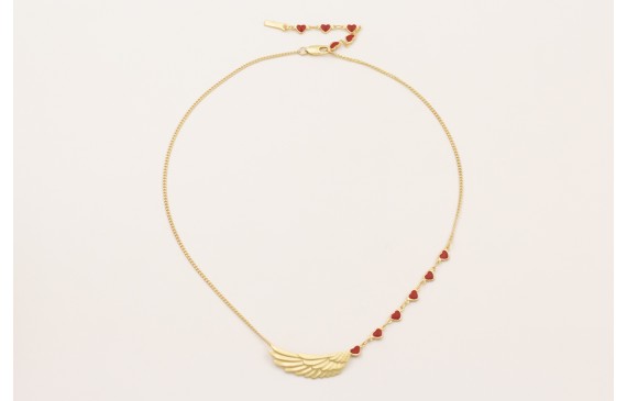 Collar cadena eslbón plano dorado mate y cadena de