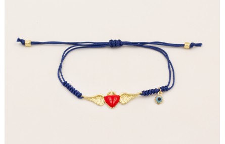 Pulsera hilo azul marino con nudo serpiente, pieza