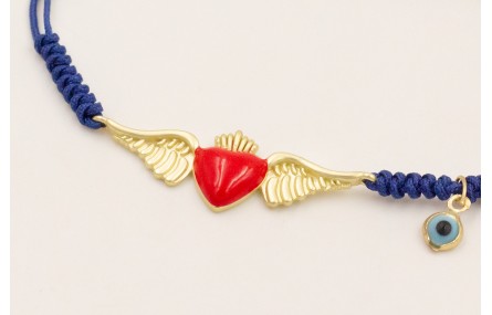 Pulsera hilo azul marino con nudo serpiente, pieza