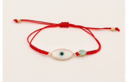 Pulsera hilo rojo con nudo serpiente, pieza ojo tu