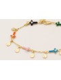 Pulsera cadena cruces de corlores con ojos turcos 
