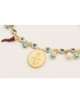 Pulsera cadena ojos turcos pequeños con colgantes,