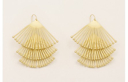 Pendientes triangulos con palitos rematados con bo