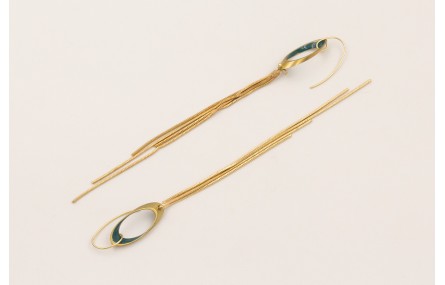 Pendientes gancho sencillo con ovalo biselado esma