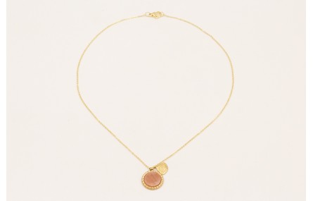 Solitario acero inoxidable con colgante almeja dor