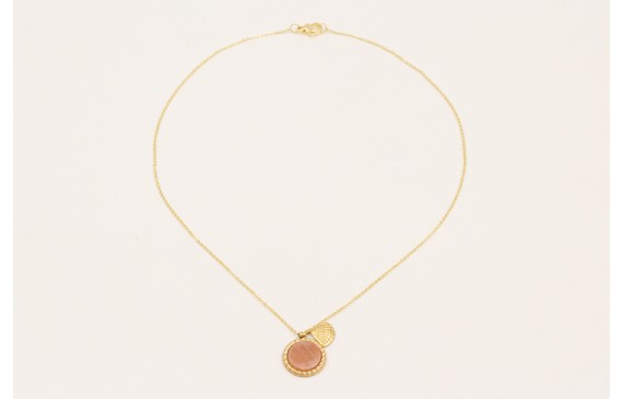 Solitario acero inoxidable con colgante almeja dor