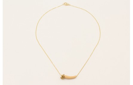 Collar cadena acero inoxidable con tubo curvado es