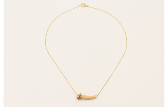 Collar cadena acero inoxidable con tubo curvado es