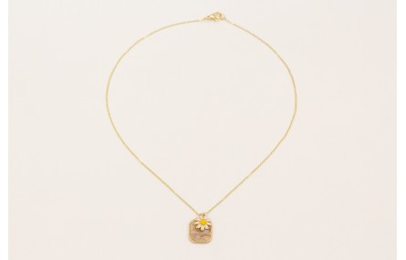 Collar cadena acero inoxidable con colgante piedra