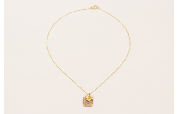 Collar cadena acero inoxidable con colgante piedra