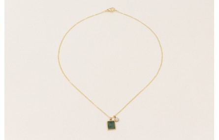 Collar cadena acero inoxidable con colgante piedra