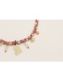 Collar trenza de seda natural lila, lazo liberty e