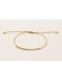 Pulsera hilo macramé dorado con mini facetas dorad
