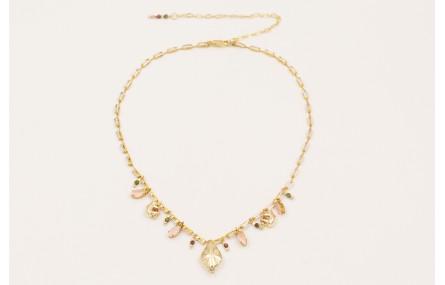 Collar cadena strass cristal rectangular con colga