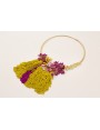 Collar rigido con flecos de abalorio color pistach