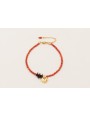 Pulsera micro tubo coral y chips coral marrones co