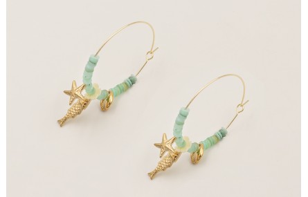 Pendientes aro grande acero inoxidable con discos 