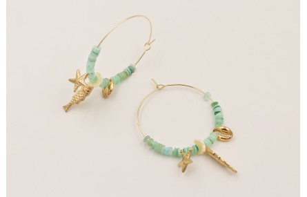 Pendientes aro grande acero inoxidable con discos 