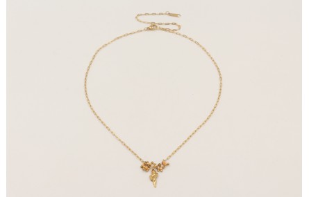 Collar cadena acero inoxidable con bolitas facetad