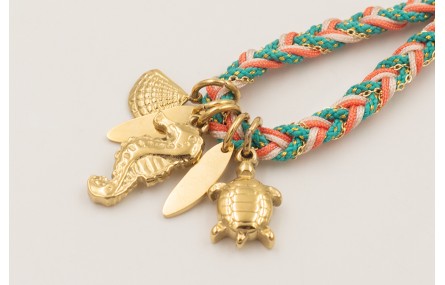 Llavero acero inoxidable con rombo ojo turco esmal