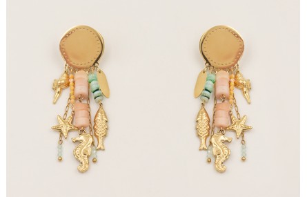 Pendientes acero inoxidable perno disco con colgan