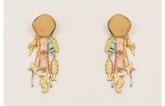 Pendientes acero inoxidable perno disco con colgan