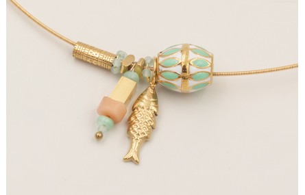 Collar espiral acero inoxidable con barrilete esma